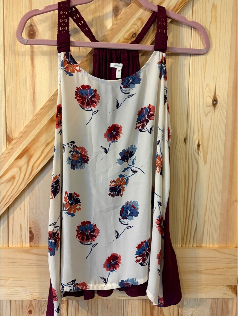 Maurices Large Floral Print Sleeveless Tank Top